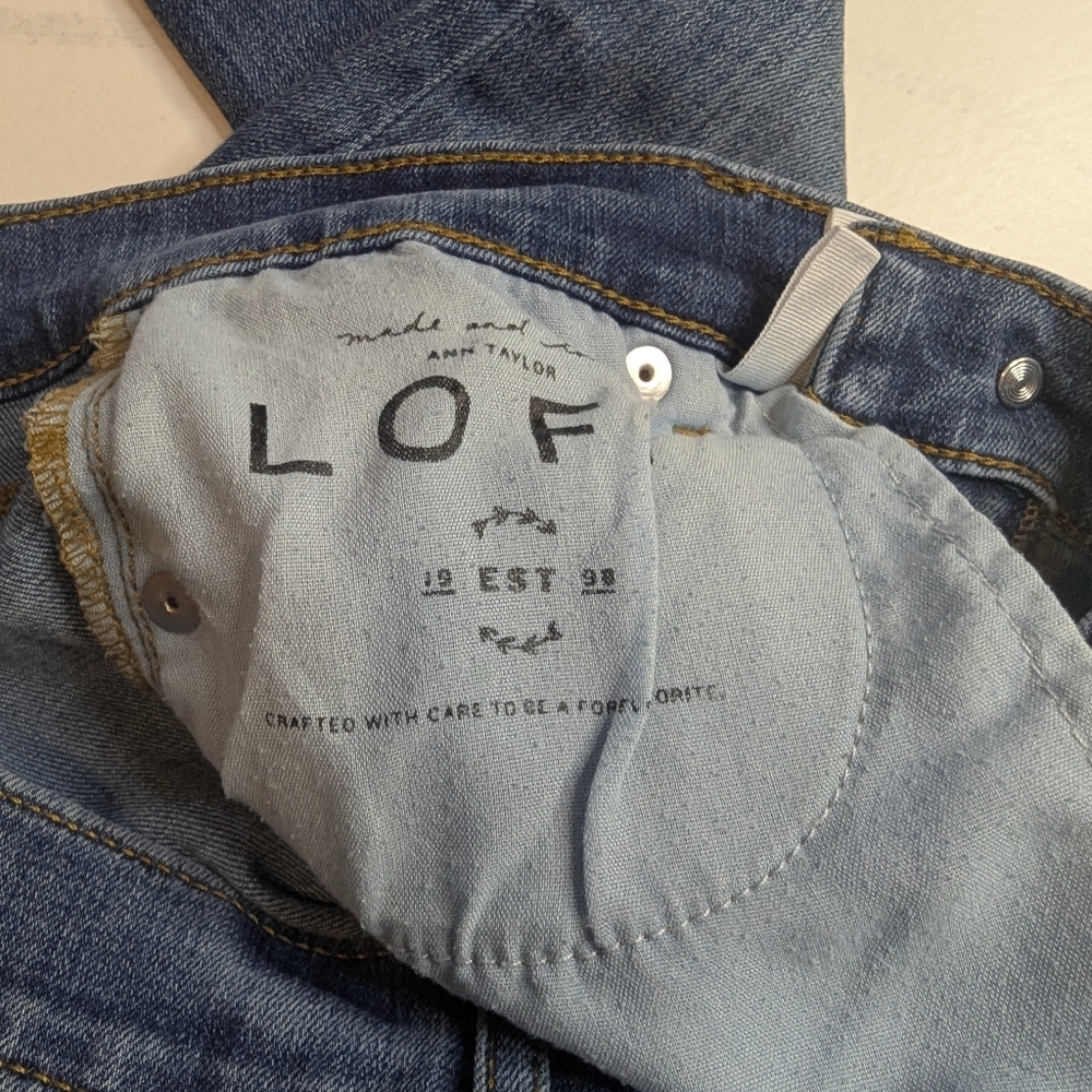Ann Taylor LOFT Women's Modern Skinny Ankle Blue Jeans Raw Hem Size 4 / 27 - Picture 10 of 10